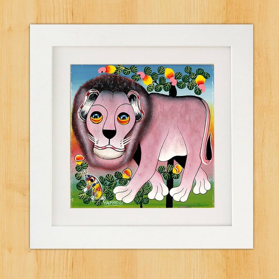 Amazon.co.jp: ティンガティンガアート 『ライオン～カシューナッツの